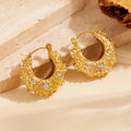 Isla Textured Woven Crystal Hoops