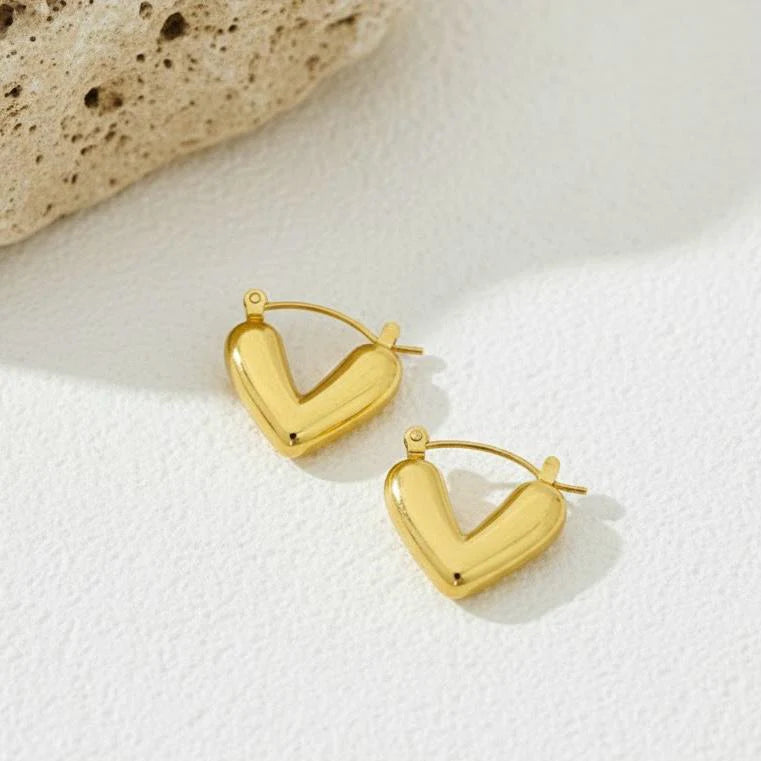 Valeria Sculpted Chevron Hoop Earrings