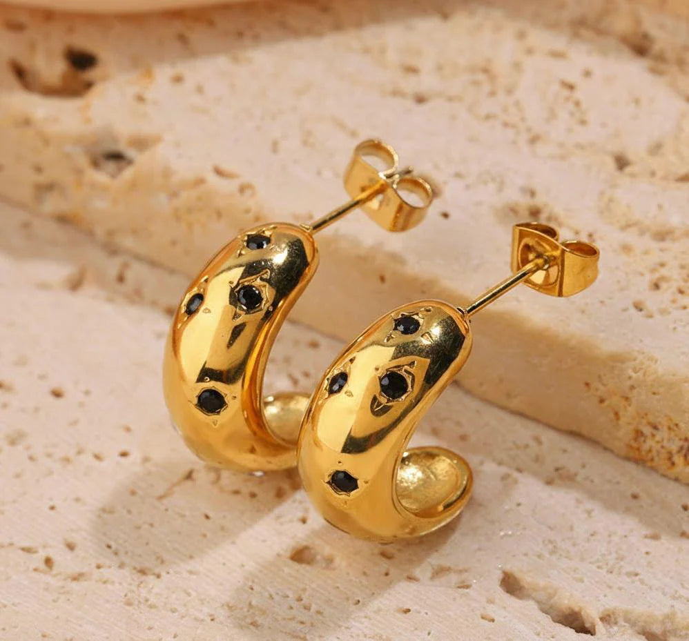 Nova Star-Studded Chunky Hoops