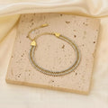 Celine Layered Crystal & Chain Bracelet