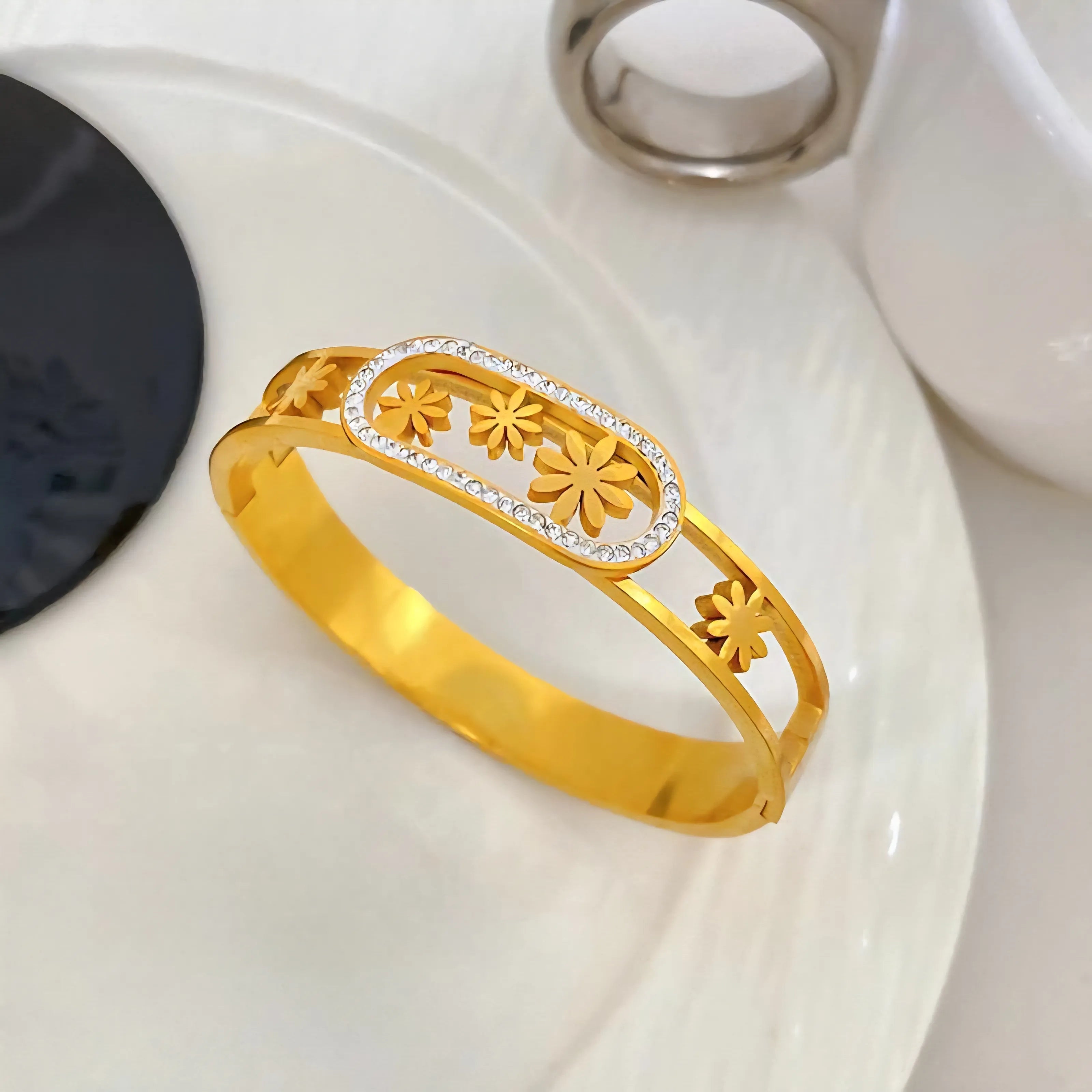 Aria Floral Crystal Handcuff