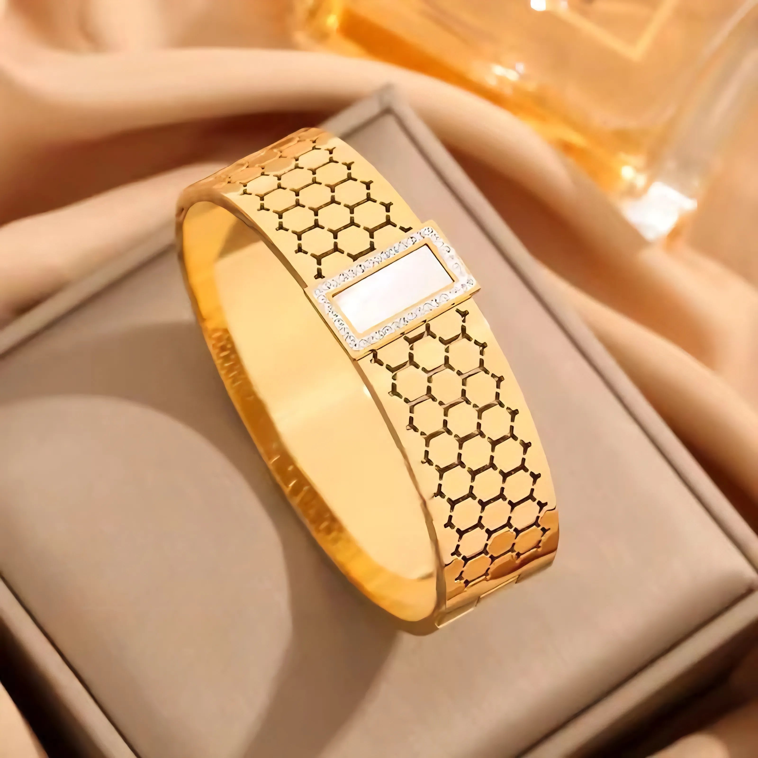 The Honeycomb Crystal Statement Cuff