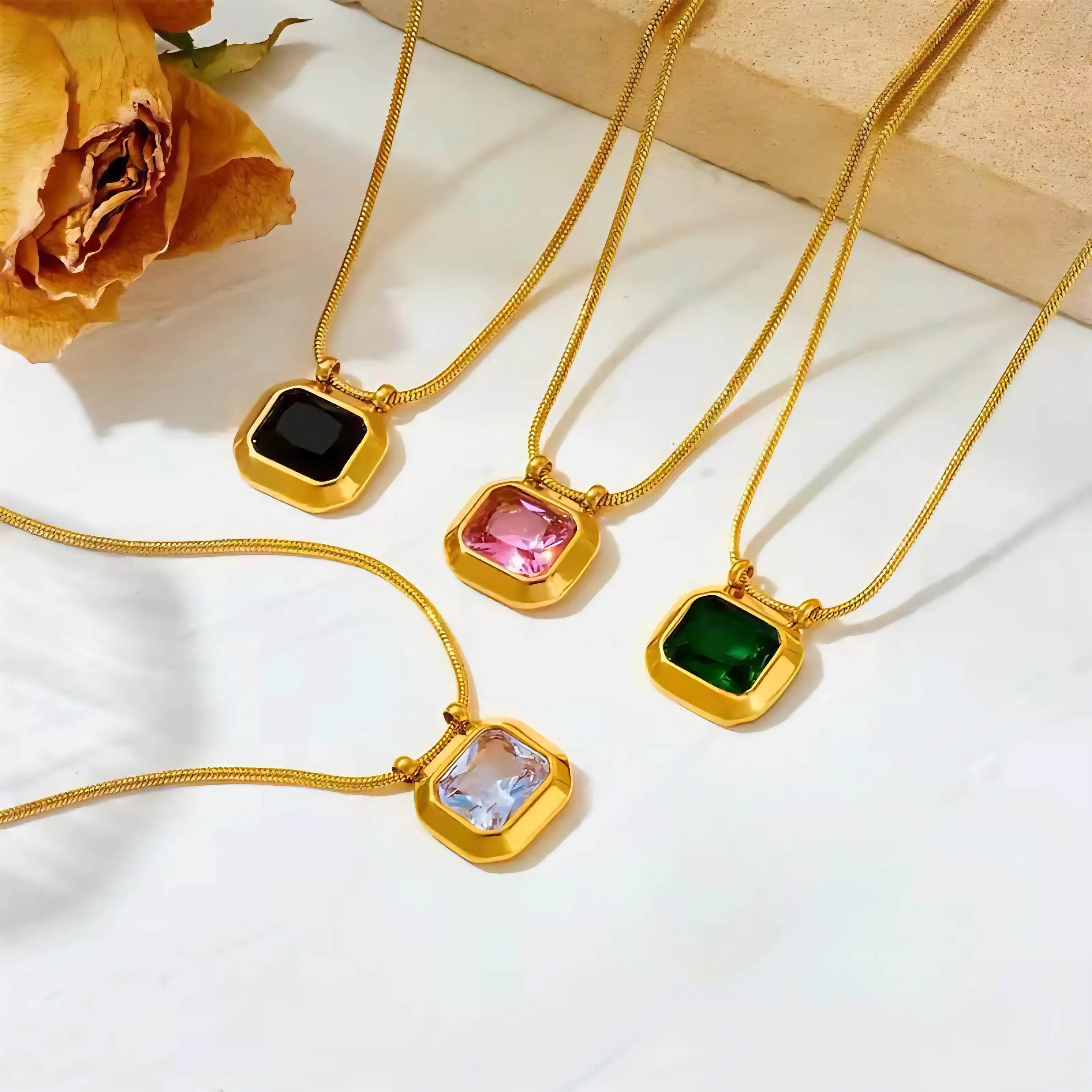 The Vivid Cushion-Cut Gemstone Pendant