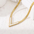 The Bold Geometric Chevron Inlay Necklace