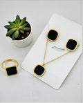 Onyx Square 3-Piece Jewelry Set