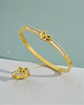 Juliette Crystal Bow Cuff & Ring Set