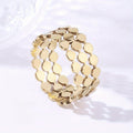 Golden Cutout Dotted Statement Ring