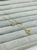 Elegant Gold-Tone Crystal Halo Pendant & Earring Collection