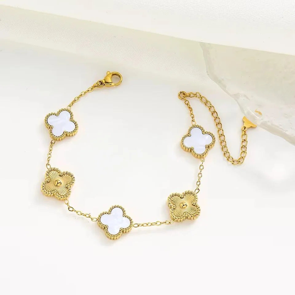 Aurelia Multi-Tone 5-Station Clover Bracelet