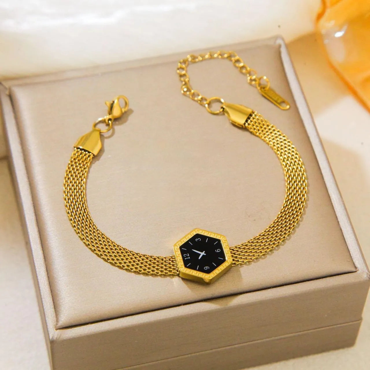 Elysian Geometric Mesh Watch Bracelet